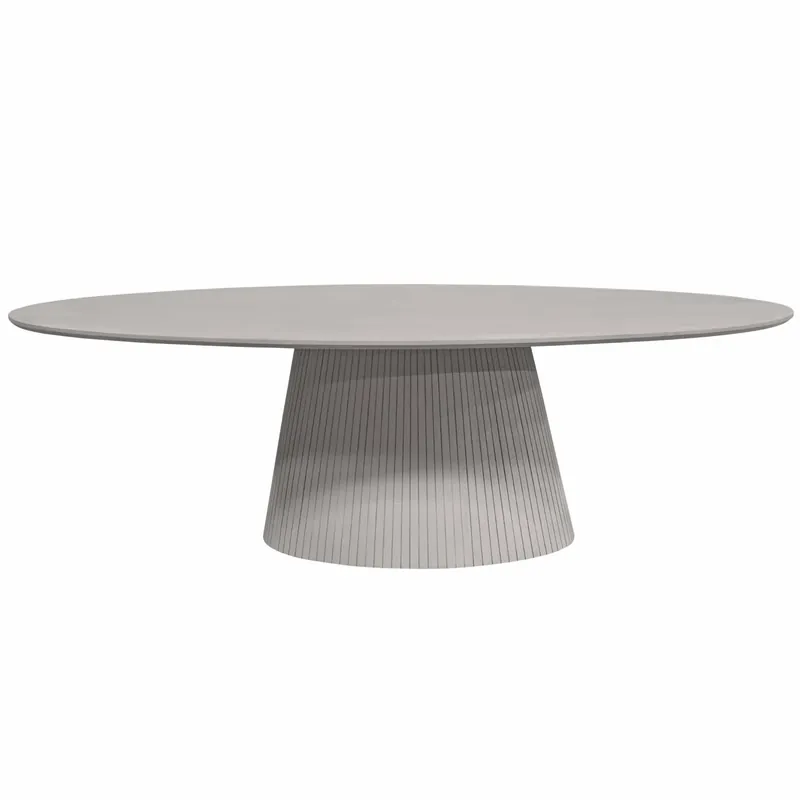 Geprüft Esszimmertisch – Mangoholz, Lattenoptik, Ovale Form – Solana | Starfurn