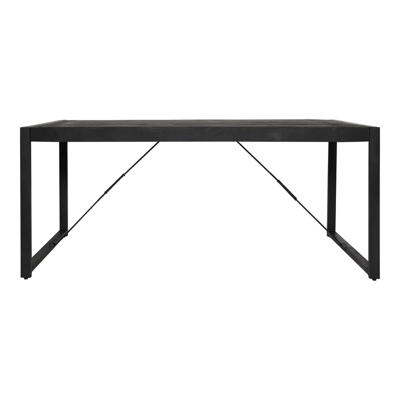 Esszimmertisch - Mangoholz Schwarz, U Gestell, Metall Schwarz, 200 cm – Boaz | Starfurn Online Kaufen