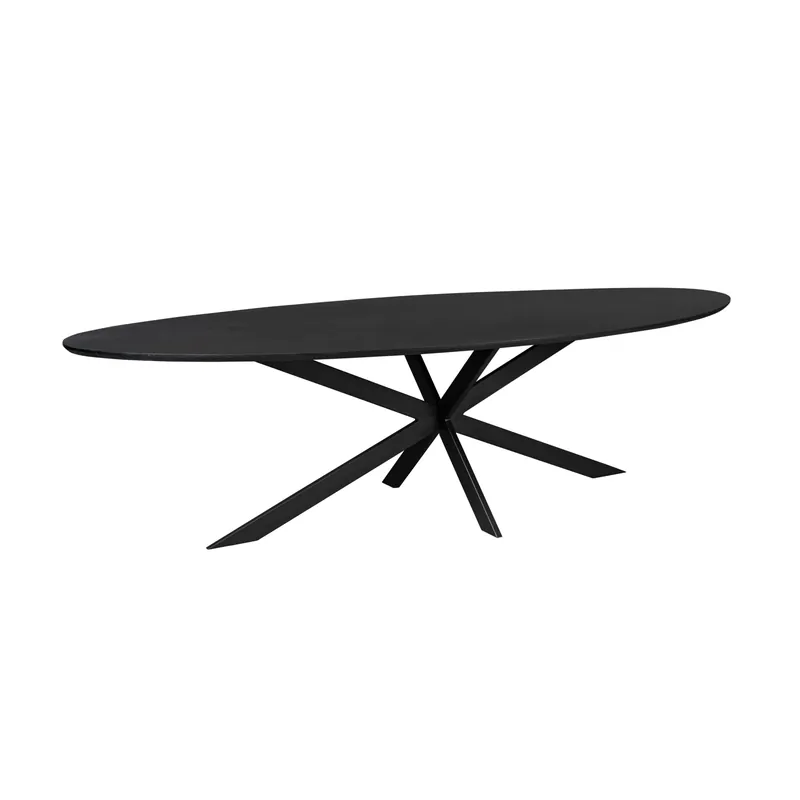 Neu Esszimmertisch - Eiche Schwarz, Metallgestell, Oval Form, 280 cm – Ferris | Starfurn