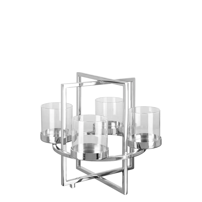 Kerzenhalter – Geometrisches Design, Glaseinsatz, Moderne Form - Norman | Fink Living Sofort Bestellen