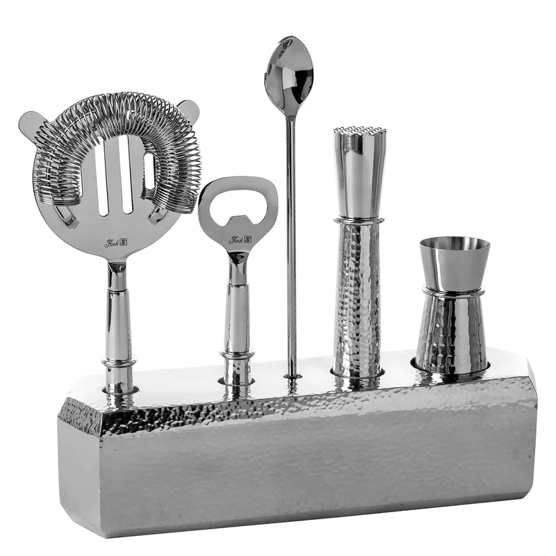 Preis Gesenkt Barzubehör – Sechsteiliges Set, Gehämmertes Finish, Robuster Edelstahl - Nassau | Fink Living