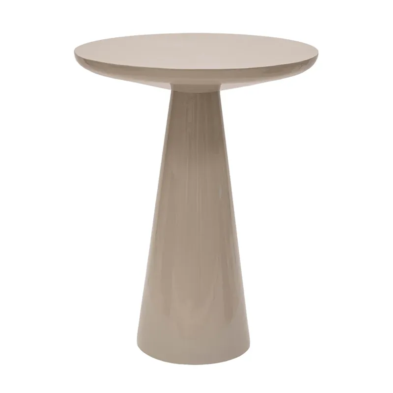 Top-Angebot Beistelltisch – Beiges Metall, Glänzende Oberfläche, Konische Form - Lea Hoog | Kick Collection