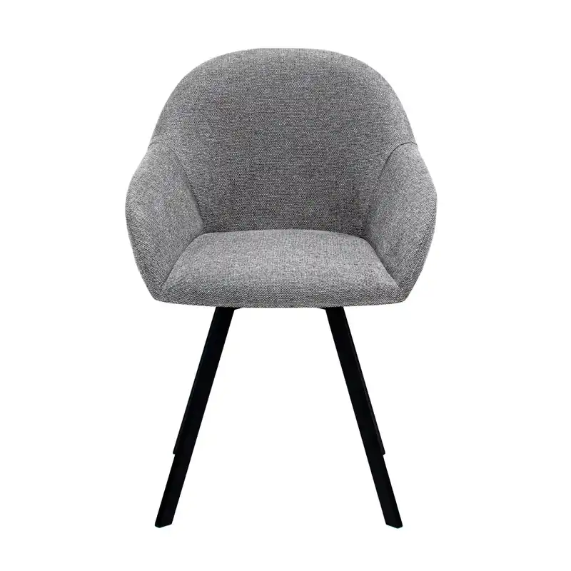 Begrenztes Angebot Drehstuhl – Dunkelgrauer Bouclé, Schwarzes Metallgestell, 180° Drehfunktion - Olof | Kick Collection