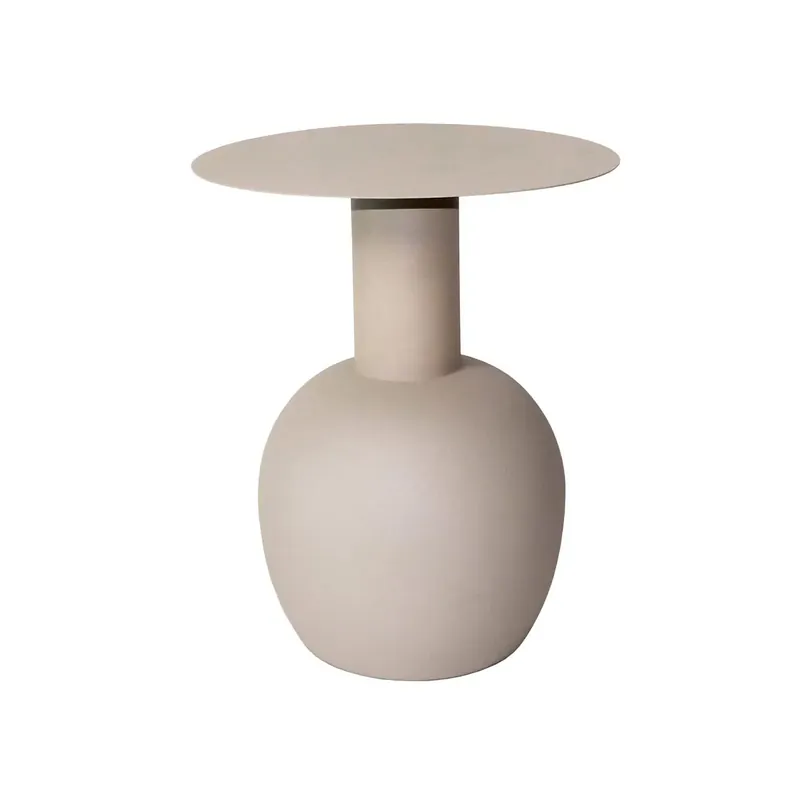 Sichere Zahlung Beistelltisch – Beige Oberfläche, Robuste Metallbasis, Stilvolle Ausstrahlung - Pip | Kick Collection