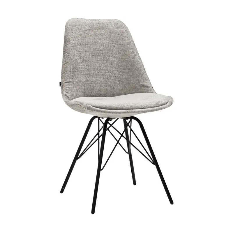 Jetzt Bestellen Esszimmerstuhl – Grauer Strukturstoff, Schwarzes Metallgestell, Moderne Schalenform - Bren | Kick Collection