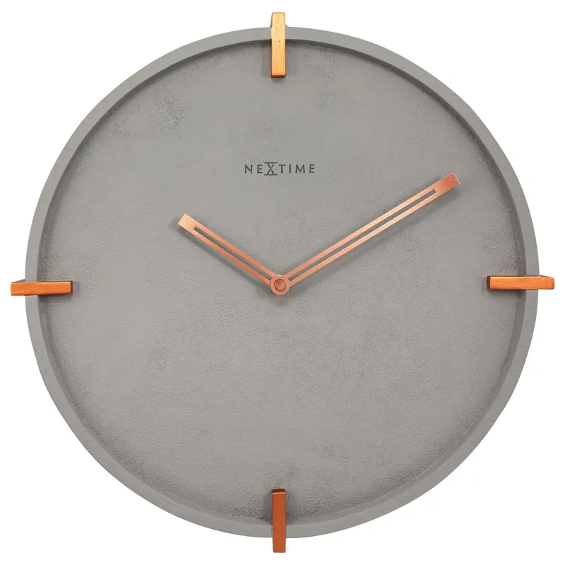 Wanduhr – Betonoptik, Kupferdetails, Stilles Werk - Mohawk Wand | NeXtime Schnäppchen