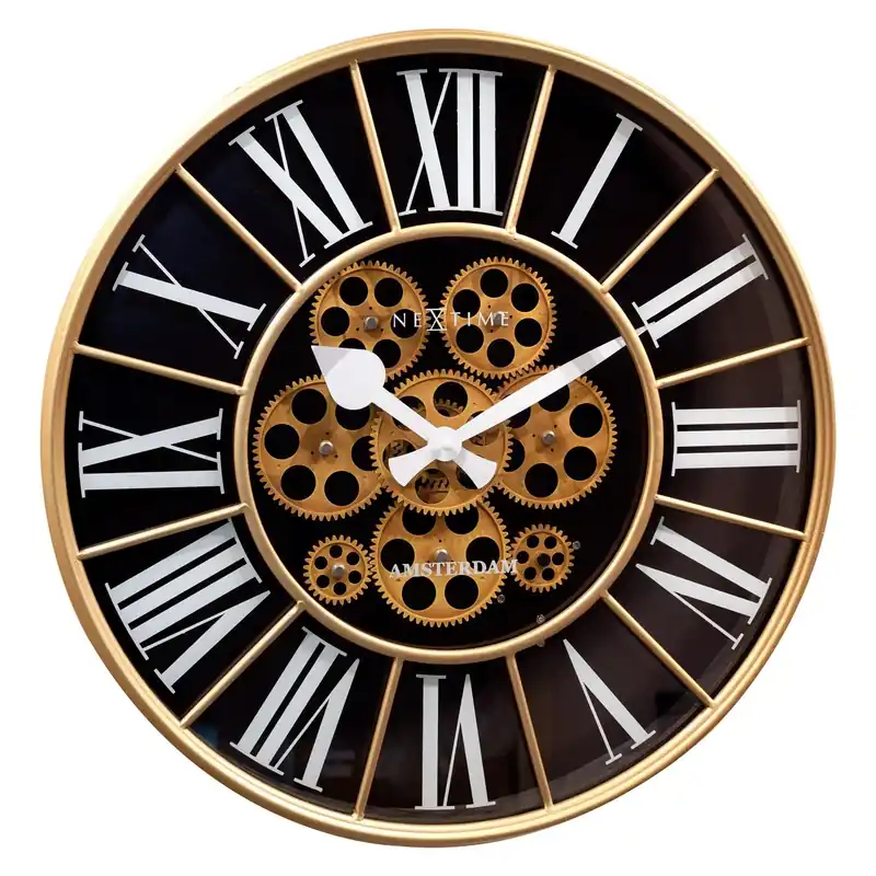 Wanduhr – Bewegliche Zahnräder, Römische Ziffern, Markante Optik - William | NeXtime Must-Have