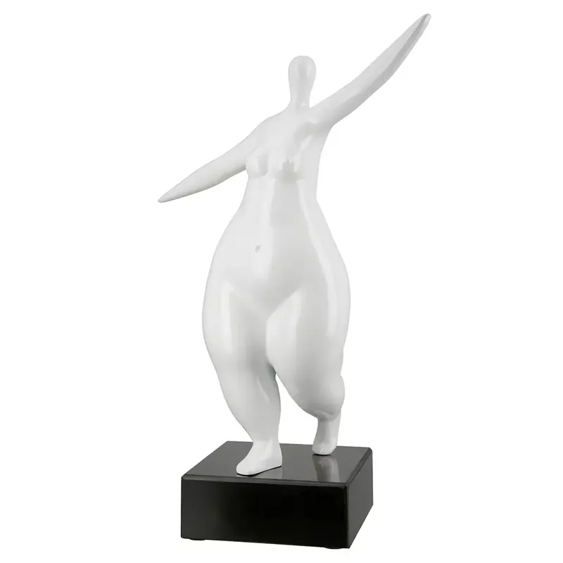 Skulptur – Glänzend Weiß, Schwarzer Akzent, Moderne Form - Lady | Gilde Jetzt Kaufen