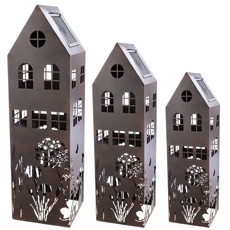 Dekoobjekt – Metall Design, Antik Finish, Haus Silhouette - Wild Flowers | Gilde Garantierte Lieferung