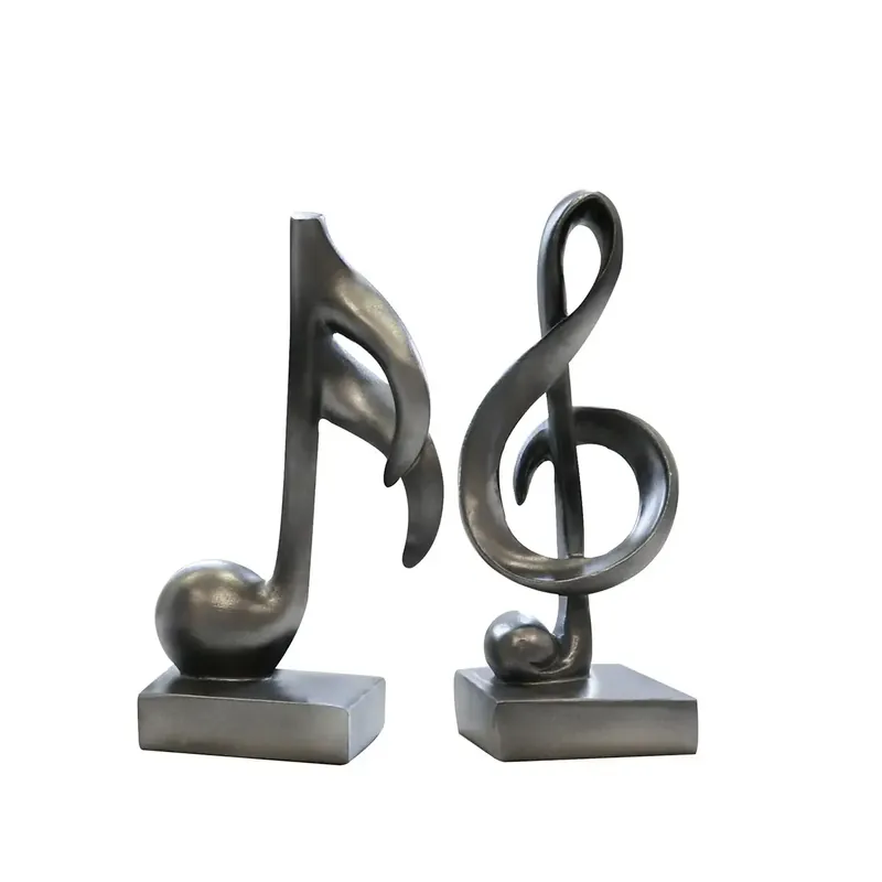 Sofort Bestellen Skulptur – Mattes Kunstharz, Anthrazit Finish, Notenschlüssel Motiv, 18 cm - Music | Gilde