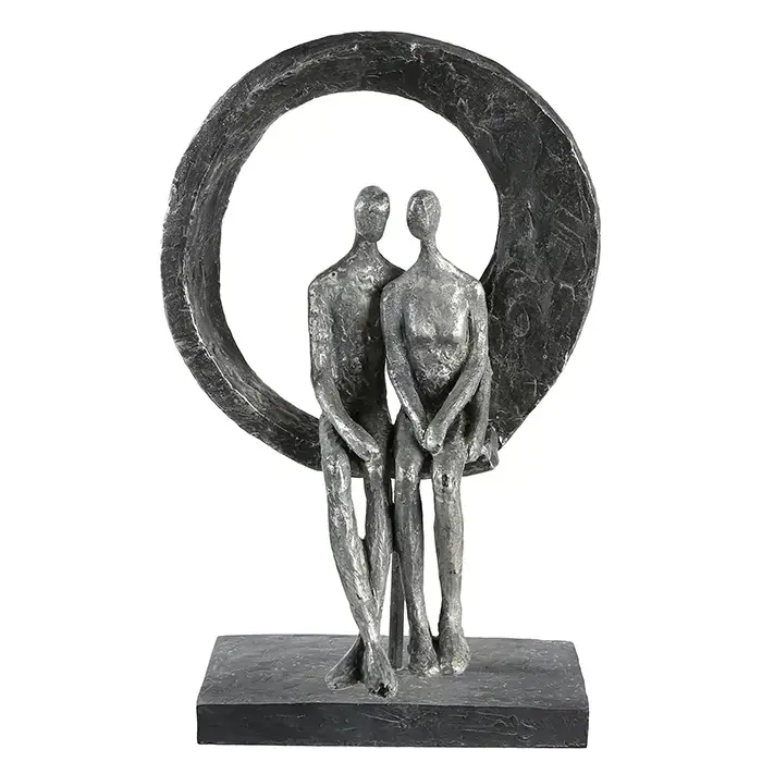 Skulptur – Antikes Finish, Mattes Kunstharz, Paarmotiv, 30 cm - Love Place | Gilde Billig