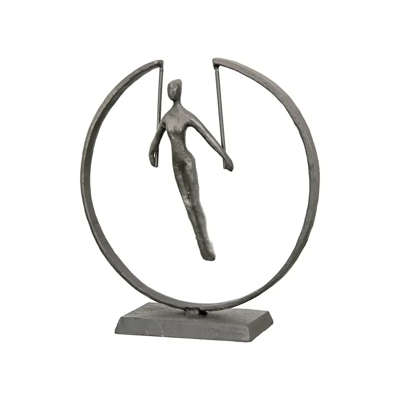 Skulptur – Braunes Eisen, Weibliches Motiv, Dynamische Haltung, 21 cm - Gymnast | GILDE Expressversand