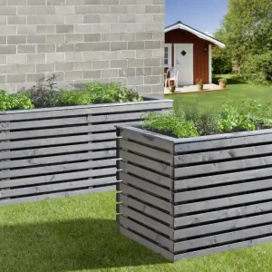 MrGardener Hochbeet aus Rhombusleisten grau lasiert Kracherpreis