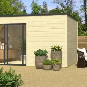 Mega-Angebot MrGardener Blockbohlenhaus Kubus 2, 28 mm