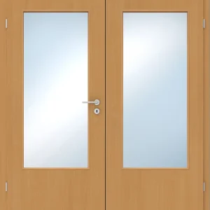 Doppelflügel-Innentür Laminato Buche CPL großer Lichtausschnitt Schnäppchen