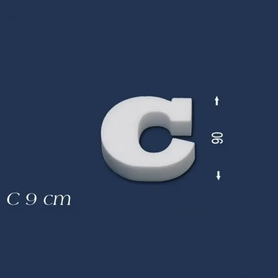 Neuheit Wiesemann | Deko Buchstabe "C" | Polystyrol | Höhe: 90 mm | Styropor Buchstabe | 3D Buchstabe
