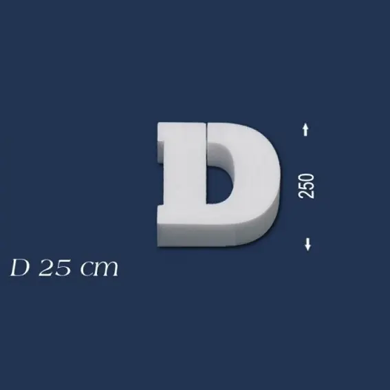 Deko Buchstabe D 250 mm Styropor Buchstabe 3D Buchstabe Weiß Wiesemann Preisreduziert