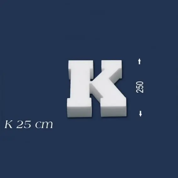 Deko Buchstabe K 250 mm Styropor Buchstabe 3D Buchstabe Weiß Wiesemann Zertifiziert