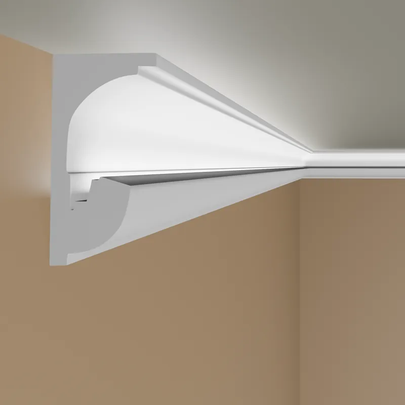 PROVISTON | Lichtleiste "LL5" | Polystyrol Stuckleiste | 92 x 182 x 2000 mm | Weiß | Deckenleiste Neu Im Sortiment