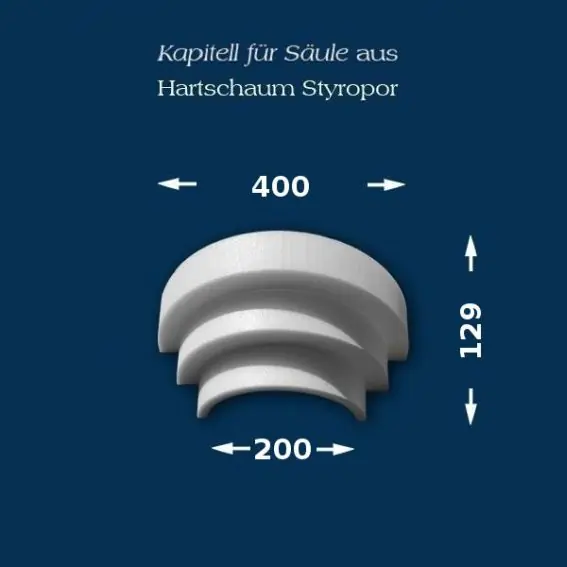 Top-Preis Wiesemann | Säulenkapitell SK8-3" | Polystyrol | 400 x 200 mm | Dekosäule | Zierelement Stucksäule