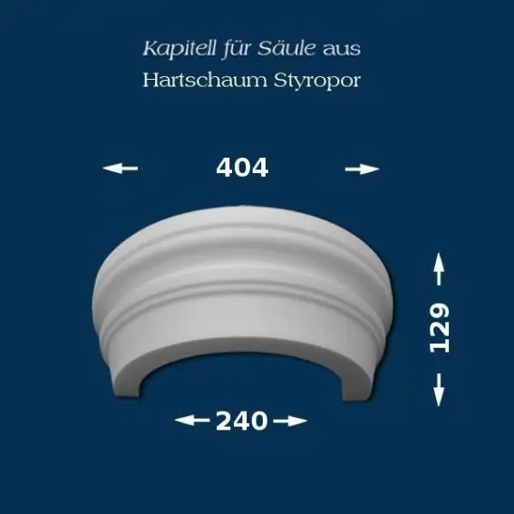 Wiesemann | Säulenkapitell SK12-2" | Polystyrol | 404 x 240 mm | Dekosäule | Zierelement Stucksäule Sonderaktion