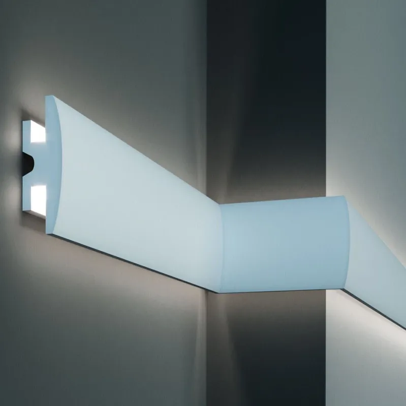 Elite Decor | Außenwinkel "KD305" | Polystyrol | 50 x 90 x 200 mm | Weiß | Stuckleisten Winkel Highlight
