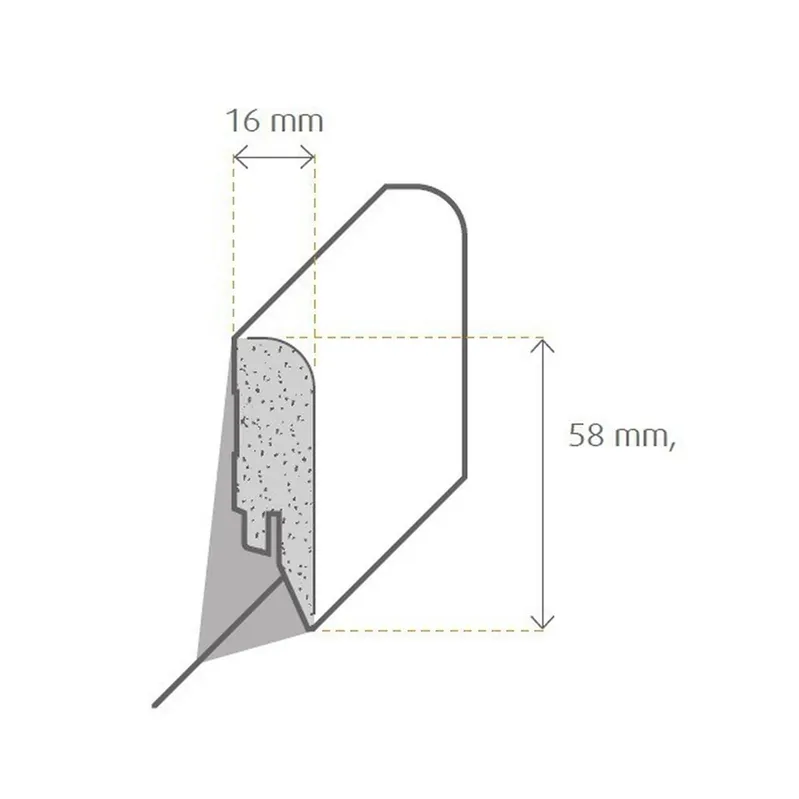 Jetzt Kaufen PROVISTON Innen- oder Außenwinkel Fußleiste weiß foliert 16 x 58mm abgerundet MDF-Leiste
