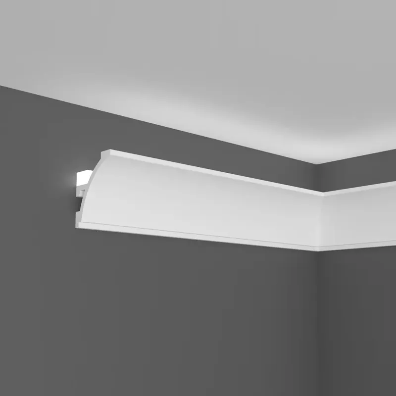 Elite Decor Lichtleiste KH904 - Polystyrol 45 x 52 x 2000 mm Weiß Styropor Deckenleiste Angebot