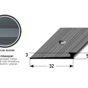 Auer Einfass- & Abschlussprofile Newbridge Breite 32 mm Länge 2700 mm Einfasshöhe 3 - 5 mm Expressversand