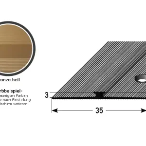 Abverkauf Auer Einfass & Abschlussprofil Rathmore Höhe 3 - 5 mm Breite 35 mm Länge 2700 mm Aluminium