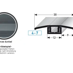 PROVISTON Übergangsprofil Pikeville B 30 mm Einfasshöhe 4 - 7 mm Übergangsschiene Alu elox Top-Seller