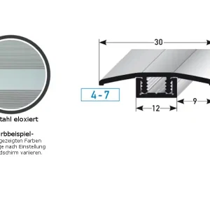 Jetzt Kaufen PROVISTON Übergangsprofil Pikeville B 30 mm Einfasshöhe 4 - 7 mm Übergangsschiene Alu elox