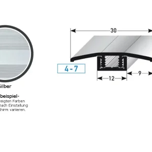 PROVISTON Übergangsprofil Pikeville B 30 mm Einfasshöhe 4 - 7 mm Übergangsschiene Alu elox Echt