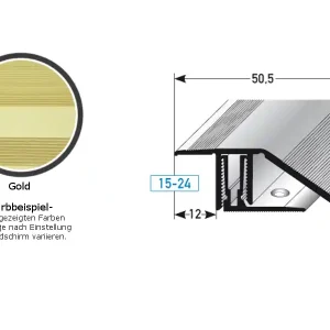 Solange Der Vorrat Reicht PROVISTON Höhen- & Anpassungsprofile Bellingham B 50.5 mm Einfasshöhe 15 - 24 mm Alu elox
