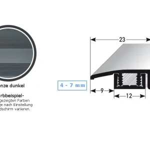 PROVISTON Einfass- & Abschlussprofile Scranton B 23 mm Einfasshöhe 4 - 7 mm Alu eloxiert Sichere Zahlung
