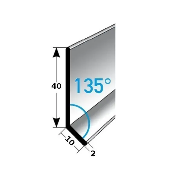 Auer Sockelleiste Metall H 40 mm Winkel 135° Sockelleiste Aluminium Wasserfest Modern Preisreduziert