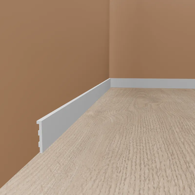 PROVISTON Fliesenabdeckleiste Kunststoff Weiß | 25 x 120 x 2000 mm Moderne Fußleiste Eckiges Profil Nur Heute