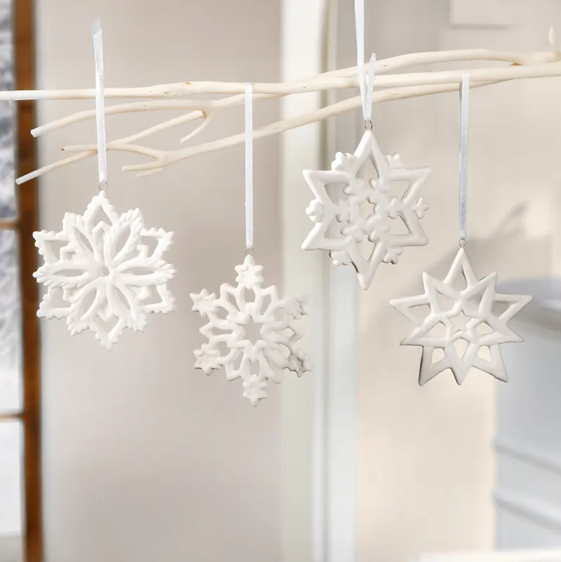 Abverkauf Deko-Hänger "Schneekristall", 4er Set