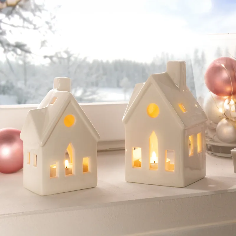 Wochenendangebot Teelichthalter "Winterhaus", 2er Set