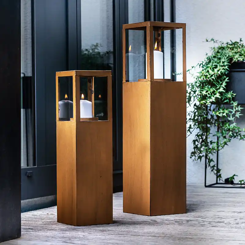 Windlichtsäule "Trend", 2er Set Geprüft