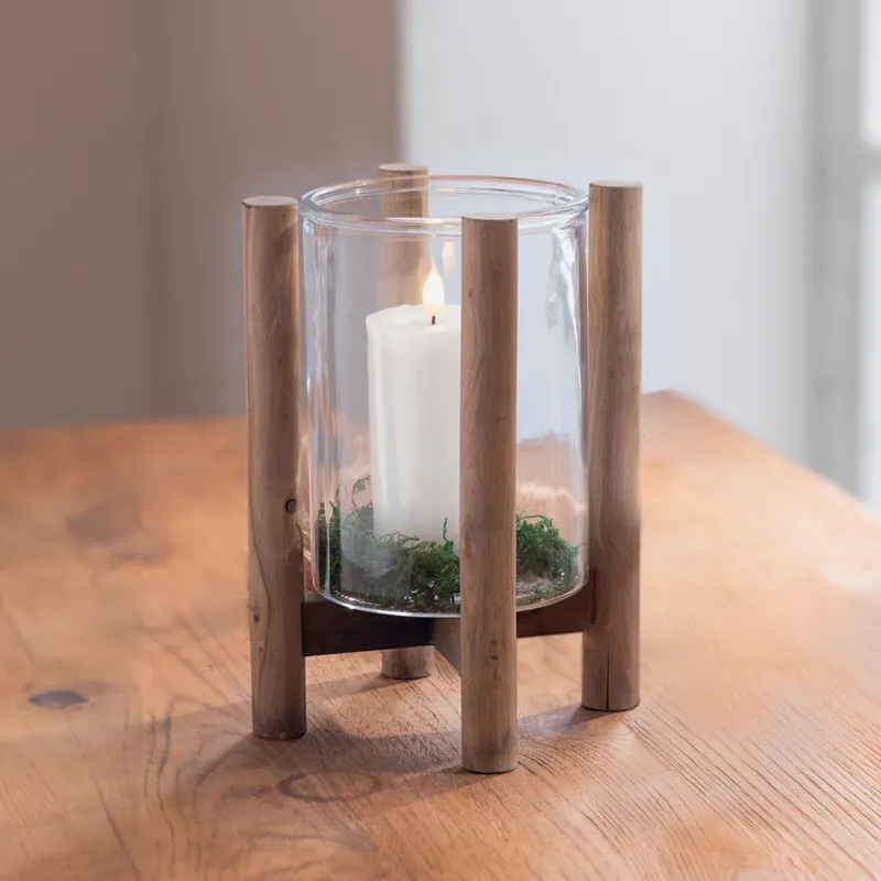 Windlicht "Holzrahmen" Neue Ware