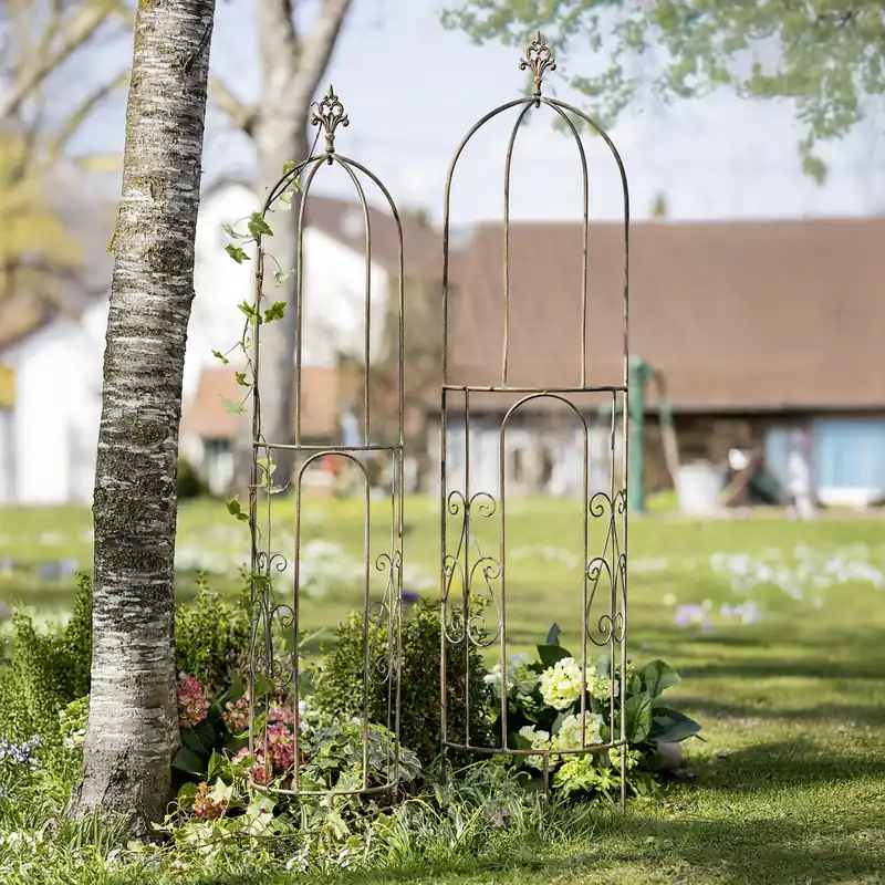 Billig Rankturm "Lilie", 2er Set, halbrund