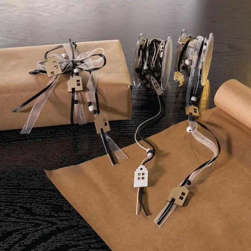 Bestpreis Geschenkband "Häuschen", 2er Set