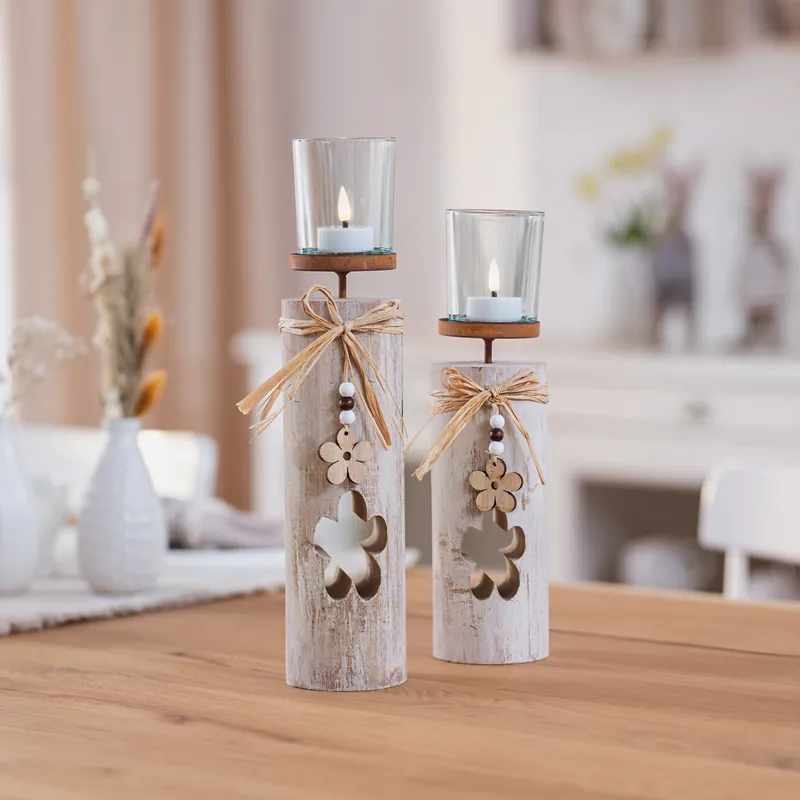 Windlicht "Blüten", 2er Set Angebot