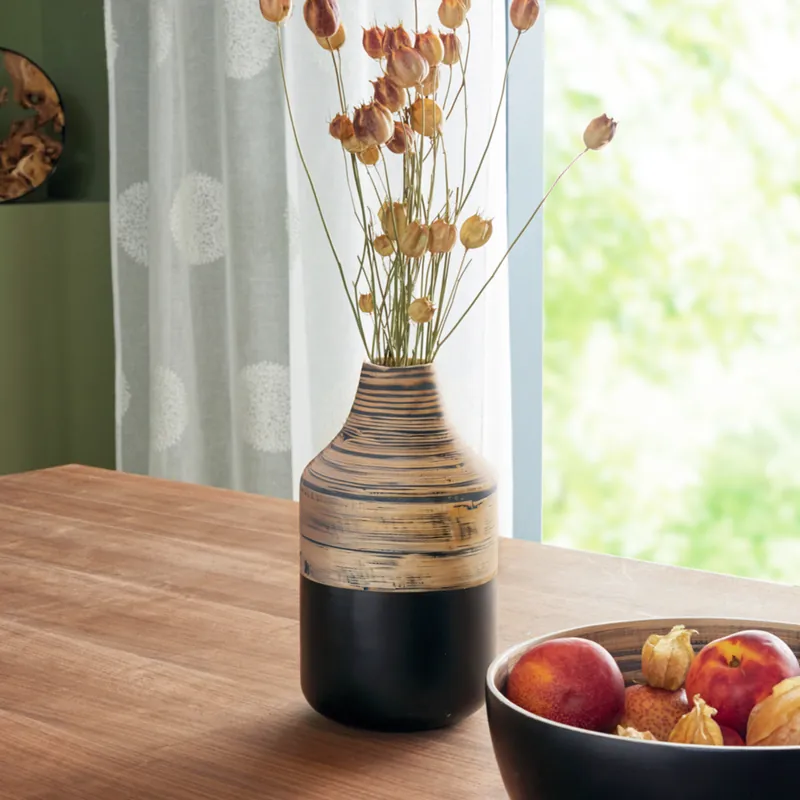 Dekovase "Black Bamboo" Versand Am Gleichen Tag