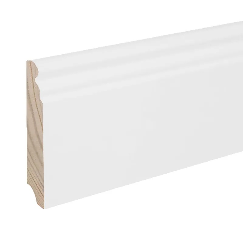 Aktuell Sockelleiste / Fußleiste / Bodenleiste Novara-3 (73004) | 16 x 96 x 2400 mm | Gletscherweiß