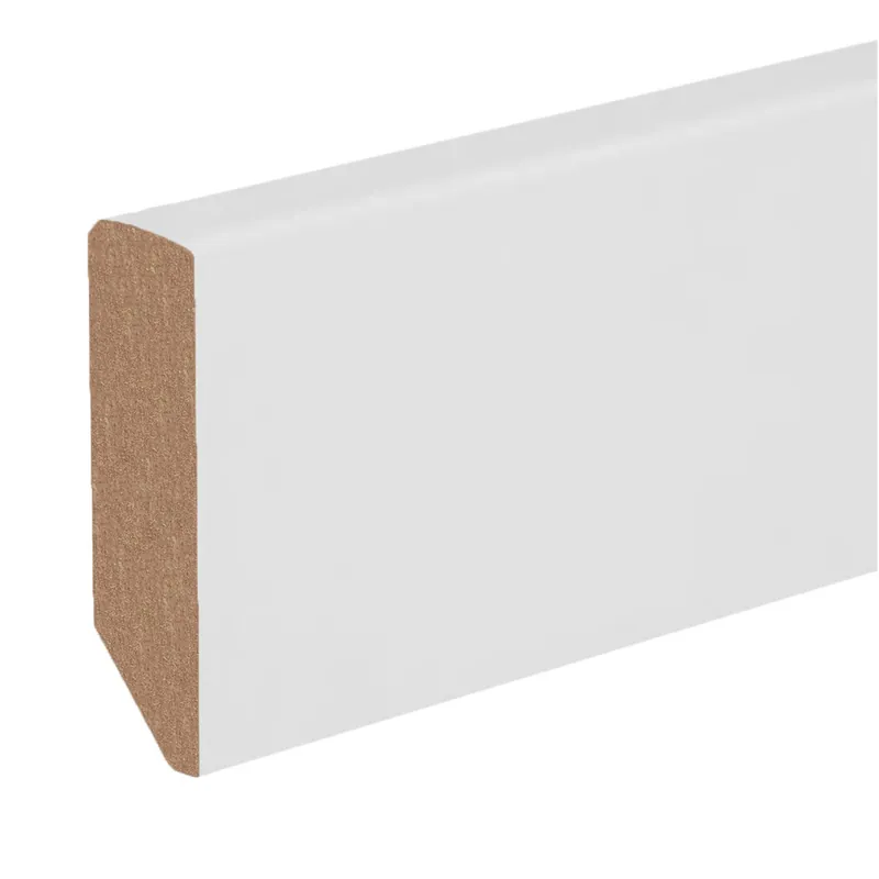 Abverkauf Sockelleiste / Fußleiste / Bodenleiste Cevo-2 (72773) | 16 x 58 x 2400 mm | Weiß