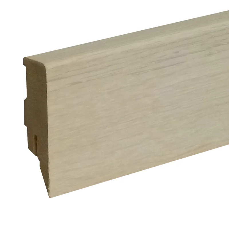 Sockelleiste / Fußleiste / Bodenleiste Lecco-95 (73253) | 16 x 58 x 2500 mm | Authentic Eiche weiß Preisknaller