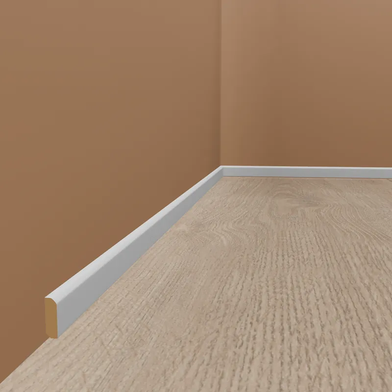 Abdeckleiste Graz Massivholz 8 x 22 x 2000 mm Weiß Fußleiste by PROVISTON Schnäppchen