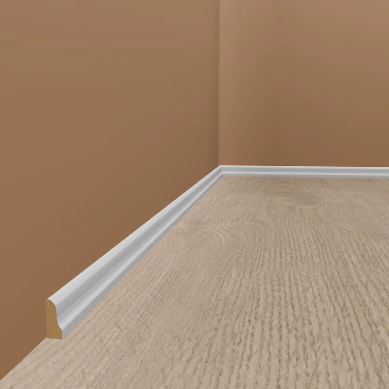 Bestpreis Abdeckleiste Salzburg Massivholz 8 x 26 x 2000 mm Weiß Fußleiste by PROVISTON